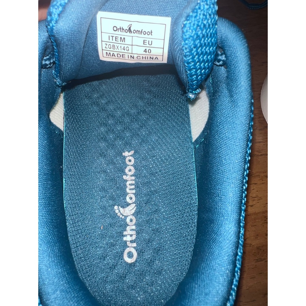 OrthoComfoot Blue Knit Walking Shoes Sneakers ZGBX14G Womens EU 40 US 9 - Picture 6 of 7